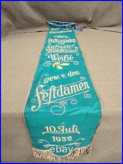 Weimar Republic Era German Dedication Banner Dated 1932