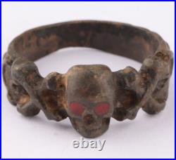 Ww2 WWII Skull double cross bones Ring war period ww1 WWI Battlefield artifact M