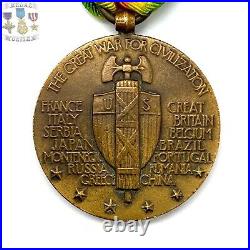 Wwi Us Army Victory Medal 6th Engineers 3rd Division Somme Defensive 7 Bars