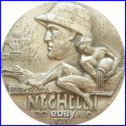 Y796 ITALY 1936 MUSSOLINI ETHIOPIA CAMPAIGN Excellency Graziani SILVER MEDAL