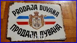 Yugoslavia Kingdom pre WWII TOBACCO SALE STORE ENAMEL SIGN Serbia old shop board