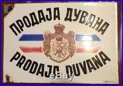 Yugoslavia Kingdom pre WWII TOBACCO SALE STORE ENAMEL SIGN Serbia old shop board