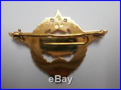 Yugoslavia gold 750 Pilot Badge -Military Air Force (missing red star) very rare